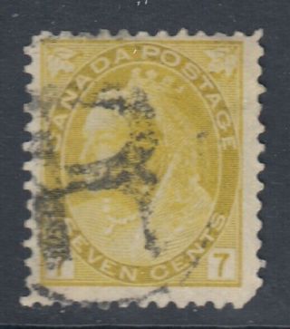 Canada Scott 81 7 Cent Olive Yellow " Qv Numeral " F