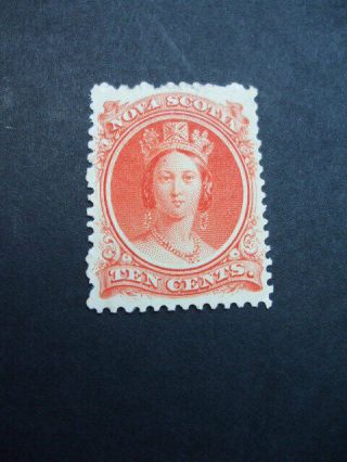 Canada Nova Scotia Ten Cent Scarlet M.  Stamp 1863