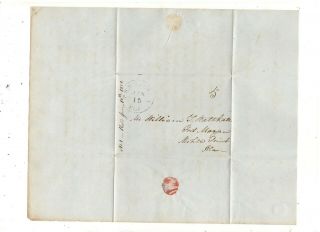 1851 Stampless Folded Cover,  Pensacola,  Fl,  To Ft.  Morgan,  Ala