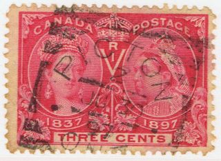 Canada 53 (28) 1897 3 Cent Rose Victoria Sq 