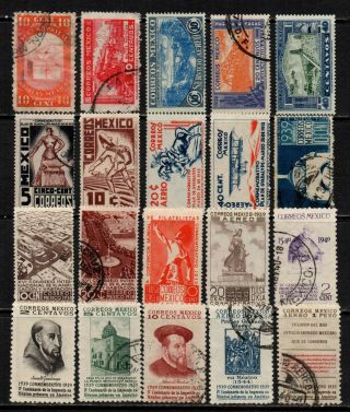Mexico 1930 - 1940,  20 Stamp Lot All Different,  Fine,  Combine