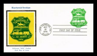 Dr Jim Stamps Us Bicentennial Embossed Fdc Colorano Silk Postal Stationery Cover