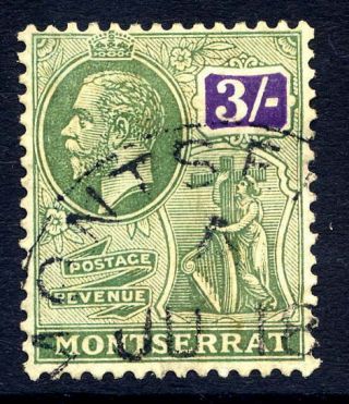 Montserrat 1922 - 29 3/ - Green & Violet Very Fine Cds.  Stanley Gibbons 81.