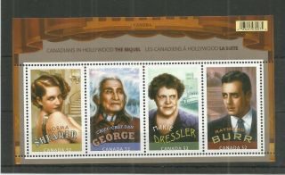 Canada 2008 Canadians In Hollywood 2nd Series Minisheet Sg,  Ms2564 Um/m Lot 3027b