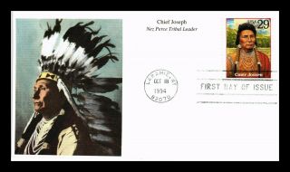 Dr Jim Stamps Us Indian Chief Joseph Western Legends First Day Cover Mystic