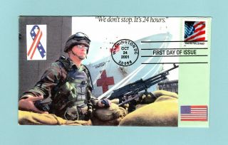 U.  S.  Fdc 3550 The United We Stand Flag Stamp