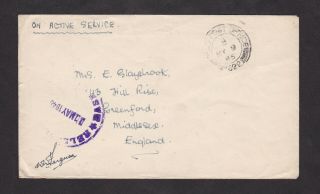 Gb Great Britain 1945 Active Service Cover Letter