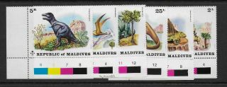 1972 Maldive Islands: Prehistoric Animals Complete Set Sg400 - 405 Unmounted