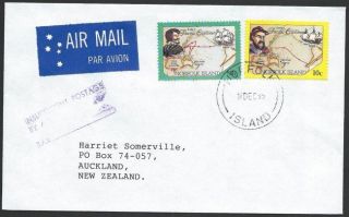 Norfolk Is 1995 Cover Small Size Insufficient Postage Handstamp. .  49241
