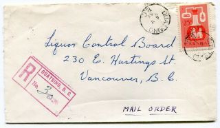 Dh - Canada Bc British Columbia - Quatsino 1957 Cds - Registered Cover