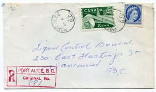 Dh - Canada Bc British Columbia - Port Alice 1960 Cds - Registered Cover