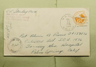 Dr Who 1945 Navy 13815 Br Airmail To Usa Wwii Censored Plus Letter E53720