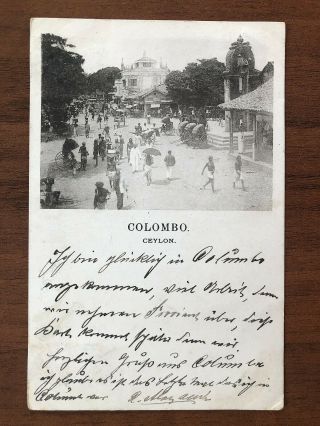 Ceylon Old Postcard Colombo To Germany 1898