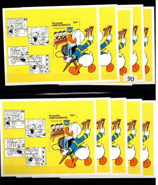 // 10x Grenada - Mnh - Disney - Cartoons - Donald Duck - Christmas 1984