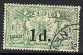 Hebrides Sg40 1924 1d On ½d Green Fine