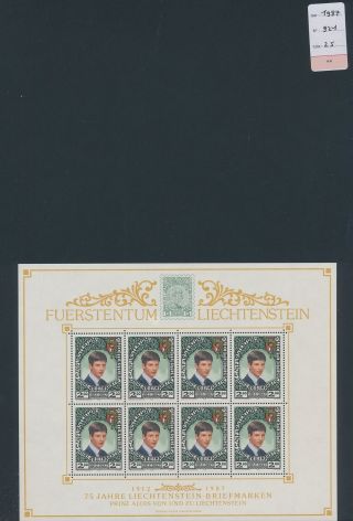 Xb67645 Liechtenstein 1987 Stamp Anniversary Xxl Sheet Mnh Cv 25 Eur