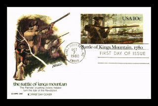 Dr Jim Stamps Us Battle Of Kings Mountain Fdc Postal Card North Carolina