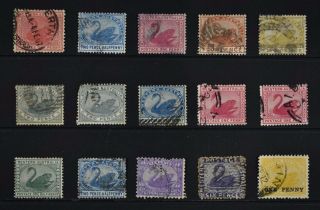 Western Australia,  35 Early Stamps For Identification, .