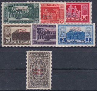 Italian Colonies Somalia 1929 Montecassino Full Set Vf Mnh / T22145