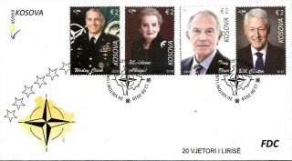 Kosovo Stamps 2019.  Clinton Usa President,  Blair,  Albright,  Clarck Nato.  Fdc Mnh