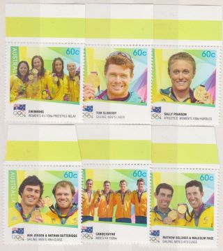 D353) Australia.  2012.  Mnh.  Sg 3820/1/3/4/5/6.  60c Gold Medal Winners.  Olympics