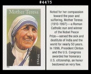 Us 4475 Mnh Mother Teresa