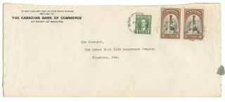 1940 Port Alberni,  B.  C.  Cds Cancels On Bank Cc Cover 2c Royal Visit Pair