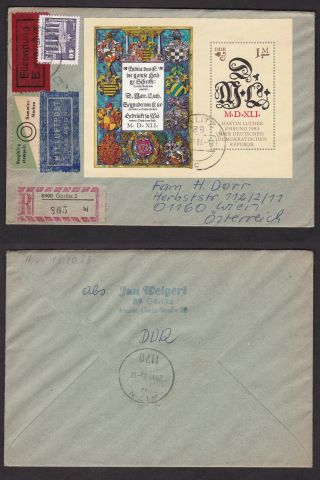 Germany 1983 Registered Express Cover To Austria