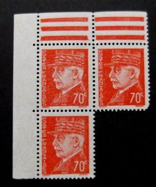 France - 1941 - 3 X Philippe Petain Issues - Mnh