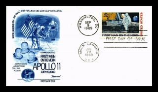 Dr Jim Stamps Us Apollo 11 Men On The Moon First Day Cover Air Mail Fleetwood
