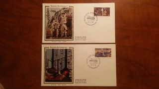 Canada Fdc 1978 765 - 766 Natural Resource Colorano Silk Cachet First Day Issue