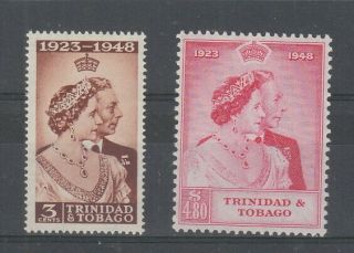 Trinidad & Tobago 1948 Silver Wedding Set Mh,  Sg 259 - 260