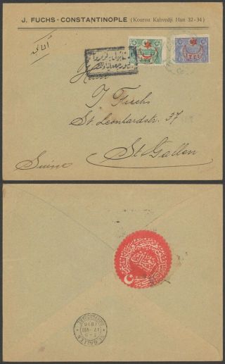 Turkey Wwi 1916 - Cover To St Gallen Switzerland - Censor 37160/3
