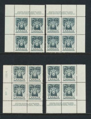 Canada 1953,  4c Bighorn Sheep Plate Block 1 Set Mnh Sc 324 (see Below)