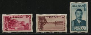 Viet Nam 1951 High Values Sc 11 - 13 Mh (disturbed Gum)