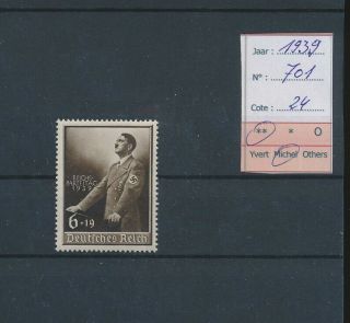 Lk60962 Germany 1939 Deutsches Reich Hitler Fine Lot Mnh Cv 24 Eur