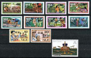 Niue 1977,  Scott 203 - 213,  Mnh,  Overprinted,  Complete Set