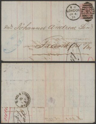 Gb Victoria 1876 - Cover To Frankfurt Germany 31701/18