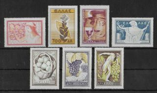 Greece 1953 Nh Complete Set Of 7 Stamps Michel 596 - 602 Cv €100 Vf