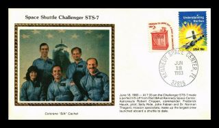 Dr Jim Stamps Us Space Shuttle Challenger Launch Event Cover Colorano Silk 1983