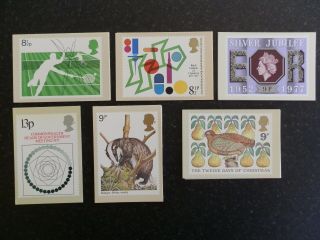 1977 Phq Cards Year Set 6 Sets Of Royal Mail Postcards.