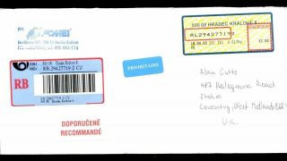 Czech Republic 2005 Registered Airmail Cover To Uk C2251