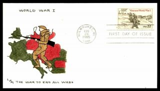 Mayfairstamps Us Fdc 1985 World War I Hand Colored First Day Cover Wwb_36939