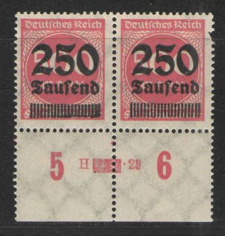 Germany Wiemar Era 1923 Sc 259 Mnh F/vf - Margin Pair With Han (mi 295 Han)