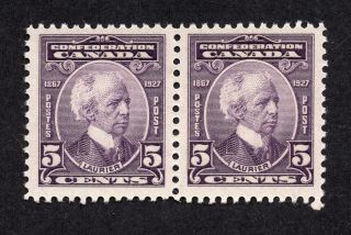 Canada 144 5 Cent Laurier 60th Anniversary Of Confederation Issue Pair Mnh