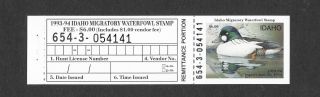 1993 Idaho State Duck Migratory Waterfowl Stamp Mnhog Hunter - Type