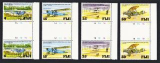 Fiji Aviation Anniversaries Airplanes 4v Right Gutter Pairs Mnh Sg 552 - 555