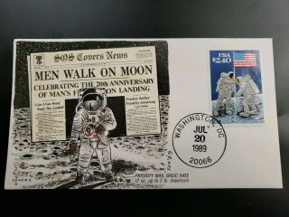 Another Us Fdc 1989 $2.  40 Moon Landing Hand Painted Schwartz? Cachet