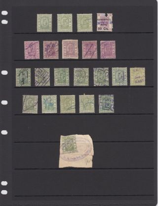 Hong Kong Page Of Queen Victoria Revenue Stamps.  Varies.