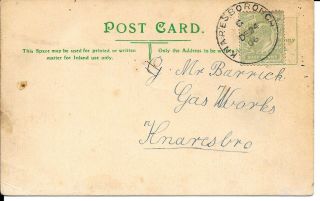 Yorkshire 1906 Hand - Drawn Postcard Knaresborough Skeleton Cds